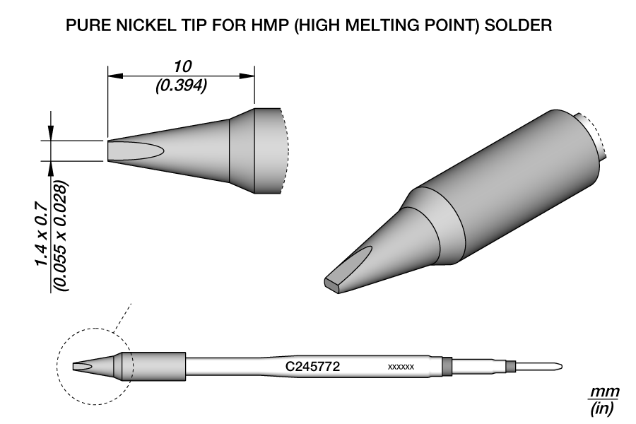 C245772 - Nickel Chisel Cartridge 1.4 x 0.7